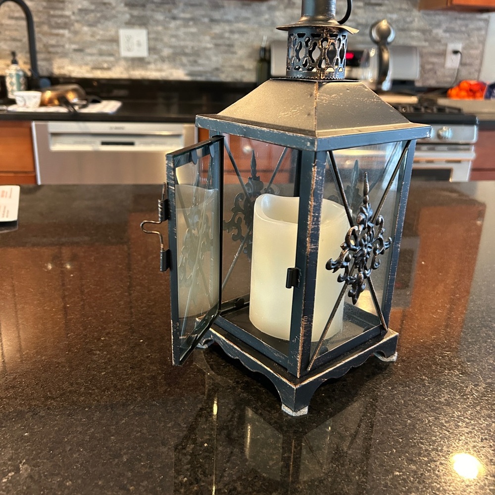 Brand New Candle Holder + Battery Operated Candle (retail value $45)